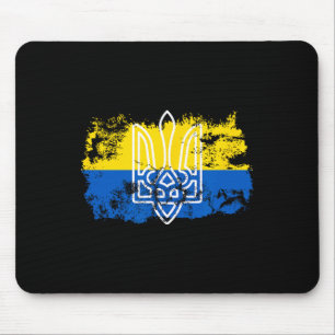 Tryzub Stand United With Ukraine Trident Ukrainian Mouse Mat