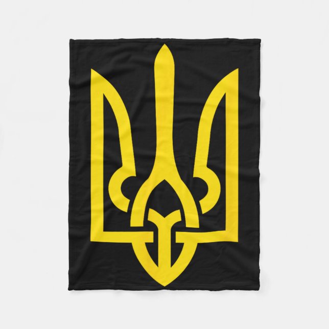 Tryzub Symbol Of Ukraine  Fleece Blanket (Front)