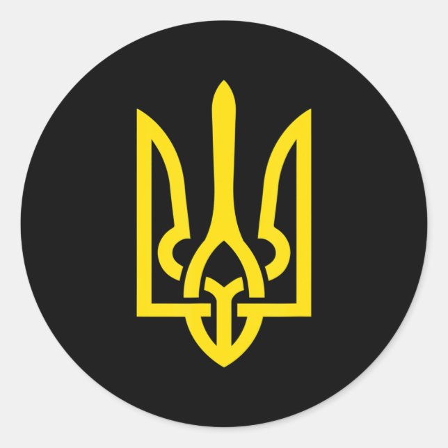 Tryzub Symbol of Ukraine Ukraine Patriot Stand wit Classic Round Sticker (Front)