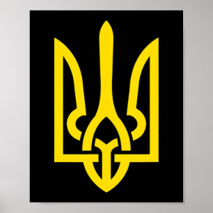 Tryzub Symbol of Ukraine Ukraine Patriot Stand wit Poster