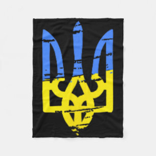 Tryzub Ukraine Ukrainian Trident Military Fleece Blanket