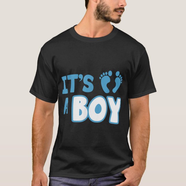 ts A Boy Design Gender Reveal Party Baby Shower G T-Shirt (Front)
