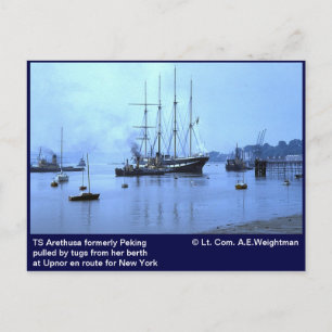 TS Arethusa formerly Peking, at Upnor Postcard