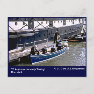 TS Arethusa, formerly 'Peking'  boat deck Postcard