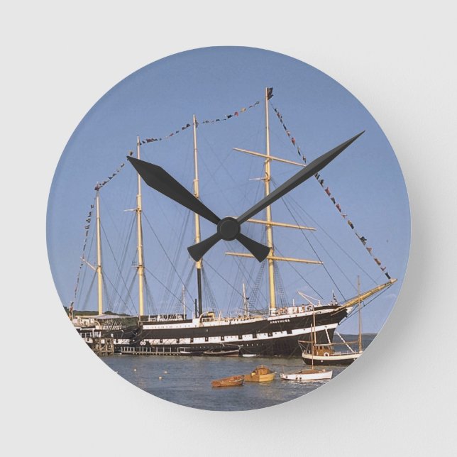 TS Arethusa moored in the Medway Round Clock (Front)
