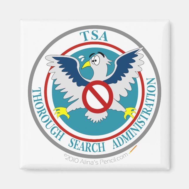 TSA Funny Logo with Cartoon Eagle Magnet (Front)