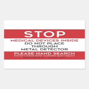 TSA Medical Devices Rectangular Sticker