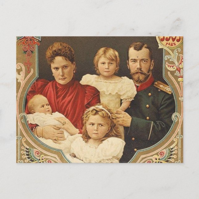 Tsar and Tsarina of Russia with 3 daughters Postcard (Front)