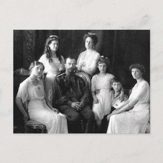 Tsar and Tsarina of Russia with children OTMA-A Postcard (Front)