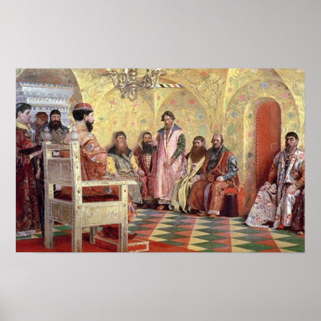 Tsar Mikhail Fyodorovich  with Boyars Poster (Front)