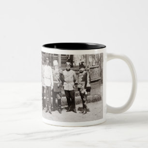 Tsar Nicholas II (1868-1918) standing in the garde Two-Tone Coffee Mug