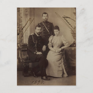 Tsar - TSARINA MARIA & SONS Romanov Russia #087 Postcard