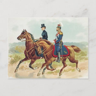 TSAR & TSARINA Russia on horse sidesaddle #058SS Postcard