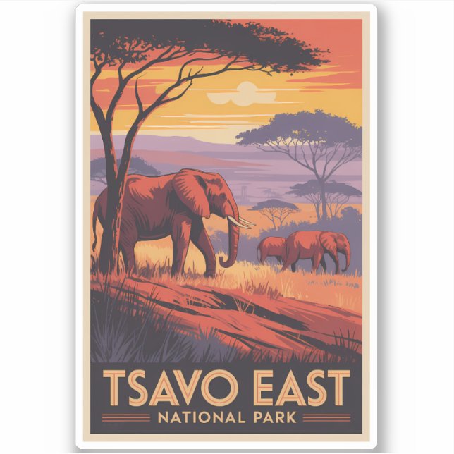Tsavo East National Park Kenya Illustration Travel (Front)