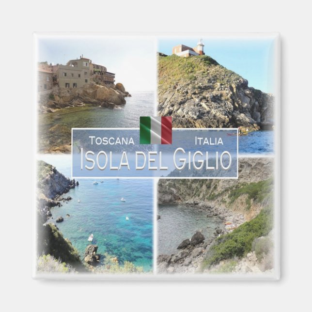 TSC019 GIGLIO ISLAND, Mosaic, Tuscany, Fridge Magnet (Front)