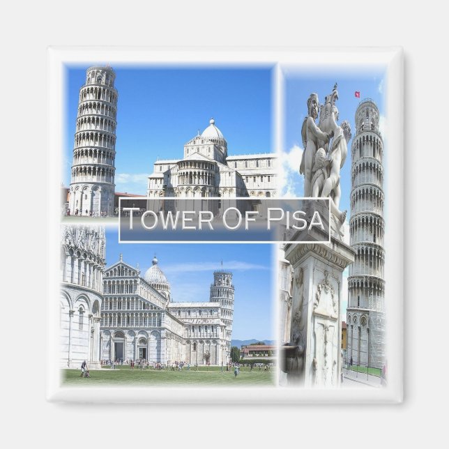 TSC032 LEANING TOWER OF PISA, Tuscany, Fridge Magnet (Front)