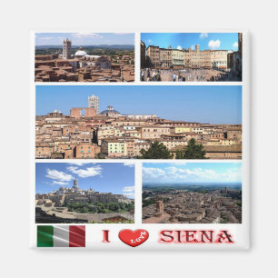 TSC034 SIENA I Love, Mosaic, Tuscany, Fridge Magnet