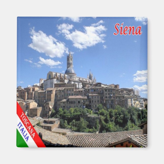 TSC043 SIENA Panorama, Tuscany, Fridge Magnet (Front)