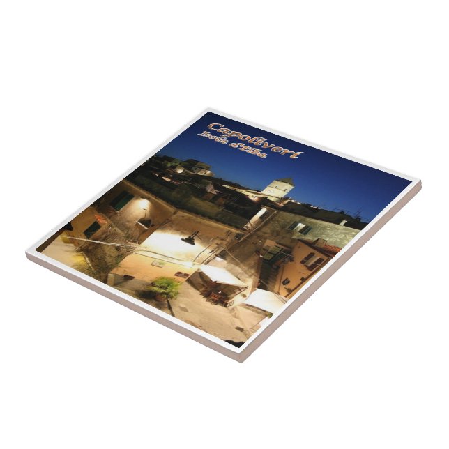 TSC085 CAPOLIVERI By Night, ELBA Island, Tile (Side)