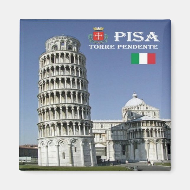 TSC096 LEANING TOWER of PISA, Tuscany, Fridge Magnet (Front)