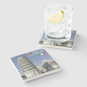 TSC096 LEANING TOWER of PISA, Tuscany, Stone Coaster