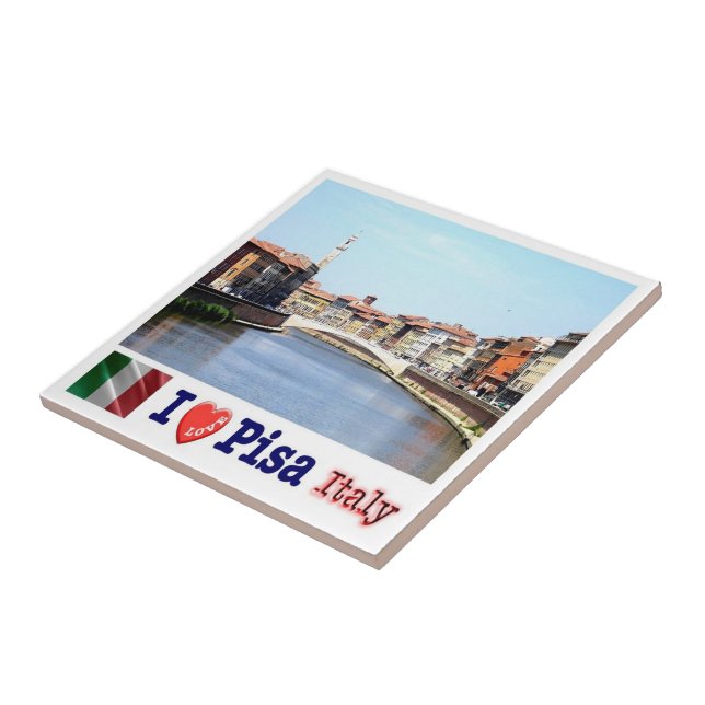 TSC100 PISA I Love, Lungarno, Tuscany, Tile (Side)