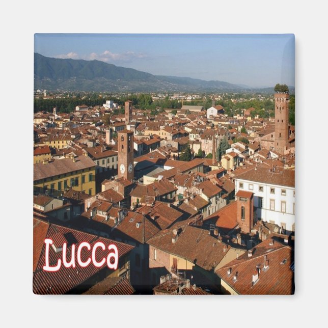 TSC110 LUCCA, Panorama, Tuscany, Italy, Fridge Magnet (Front)