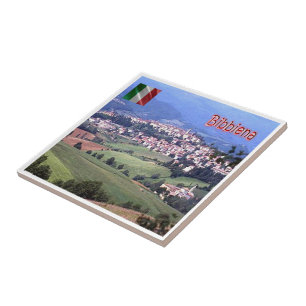 TSC112 BIBBIENA, Panorama, Tuscany, Italy, Tile