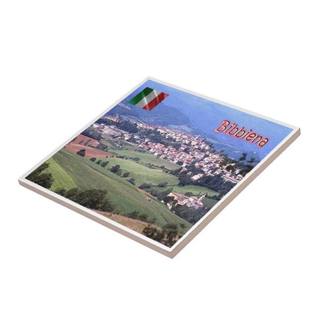 TSC112 BIBBIENA, Panorama, Tuscany, Italy, Tile (Side)