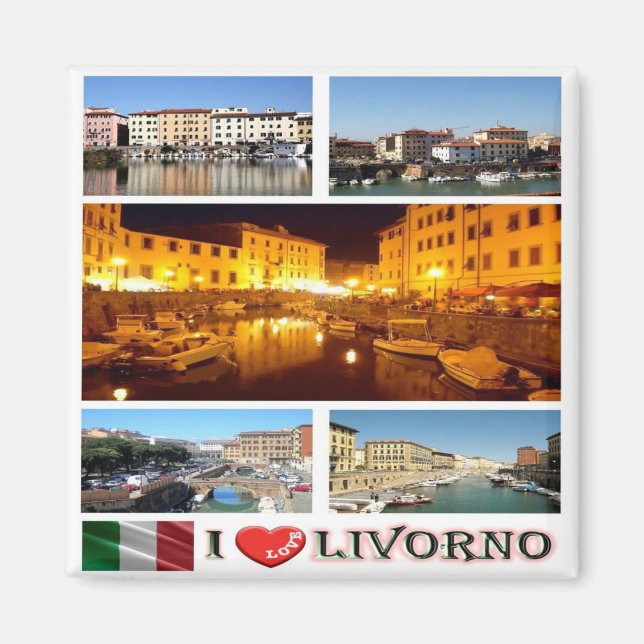 TSC115 LIVORNO I Love, Mosaic, Tuscany, Fridge     Magnet (Front)