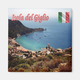 TSC120 GIGLIO ISLAND, Panorama, Tuscany, Fridge Magnet