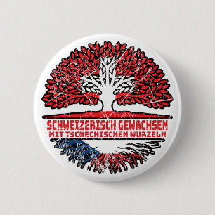 Tschechien Tschechisch Schweizer Schweiz Baum 6 Cm Round Badge