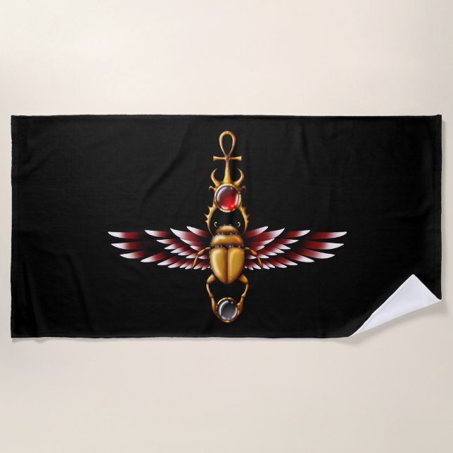TSDS: Seth's Scarab Coat Graphic Beach Towel (Front)