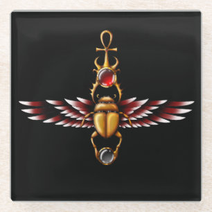 TSDS: Seth's Scarab Coat Graphic  Glass Coaster
