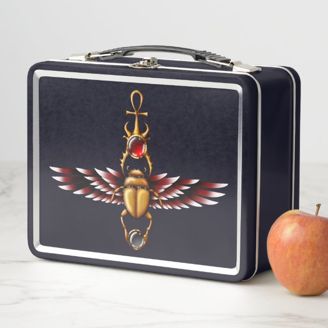 TSDS: Seth's Scarab Coat Graphic Metal Lunch Box (In Situ)