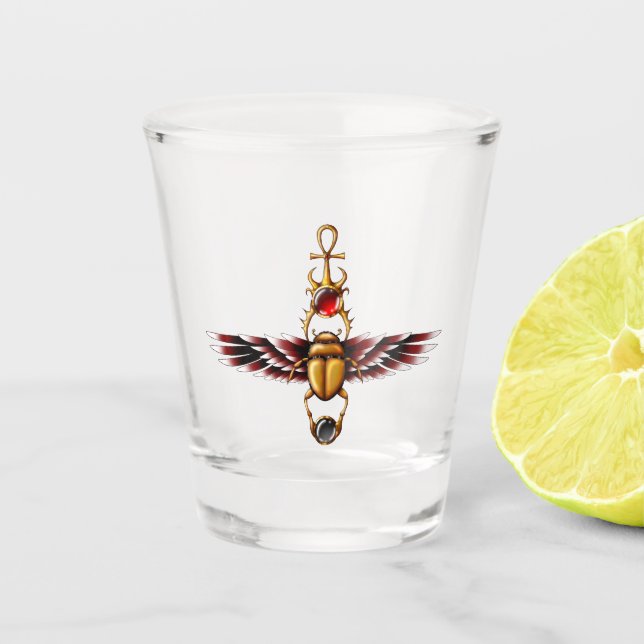 TSDS: Seth's Scarab Coat Graphic Shot Glass (Front)