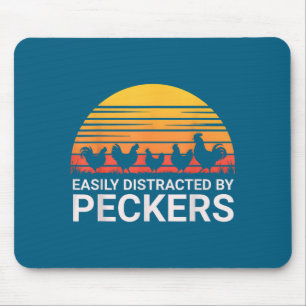 Tshirt Easily Distracted Peckers Farmer Lover Mouse Mat