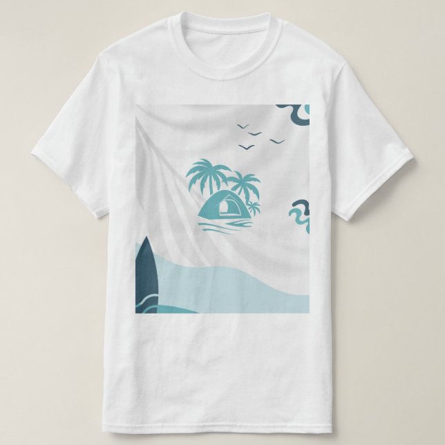 Tshirt for men bech sea coluer  (Design Front)