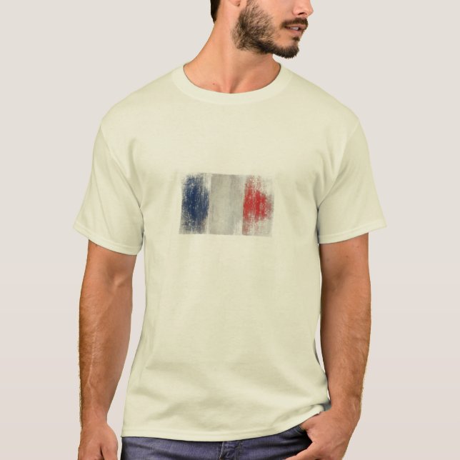Tshirt with Dirty Vintage French Flag (Front)
