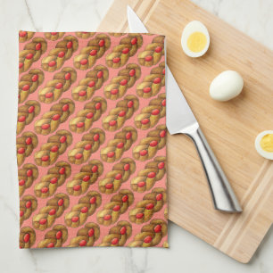 Tsoureki Greek Armenian Holiday Easter Bread Food Tea Towel
