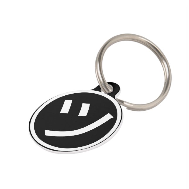 ㋡ Tsu Kana Katakana Smiling Emoji / Emoticon Pet Tag (Side)