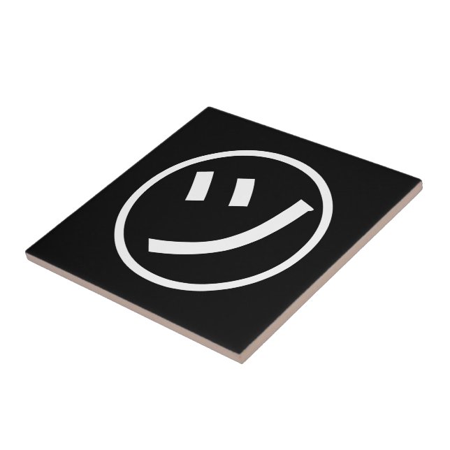㋡ Tsu Kana Katakana Smiling Emoji / Emoticon Tile (Side)