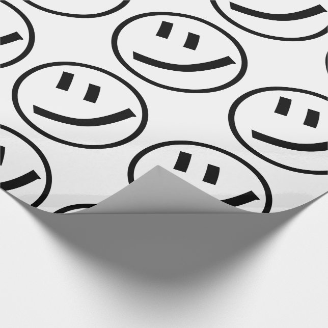㋡ Tsu Kana Katakana Smiling Emoji / Emoticon Wrapping Paper (Corner)