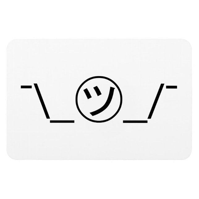 Tsu Kana Shrug Emoticon ¯\_㋡_/¯ Japanese Kaomoji Magnet (Horizontal)