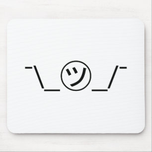 Tsu Kana Shrug Emoticon ¯\_㋡_/¯ Japanese Kaomoji Mouse Mat