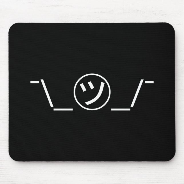 Tsu Kana Shrug Emoticon ¯\_㋡_/¯ Japanese Kaomoji Mouse Mat (Front)