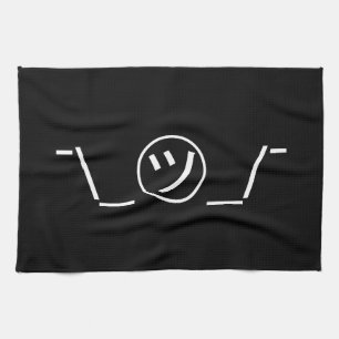 Tsu Kana Shrug Emoticon ¯\_㋡_/¯ Japanese Kaomoji Tea Towel