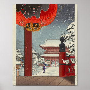 Tsuchiya Koitsu A Winter Day At The Temple Asakusa Poster