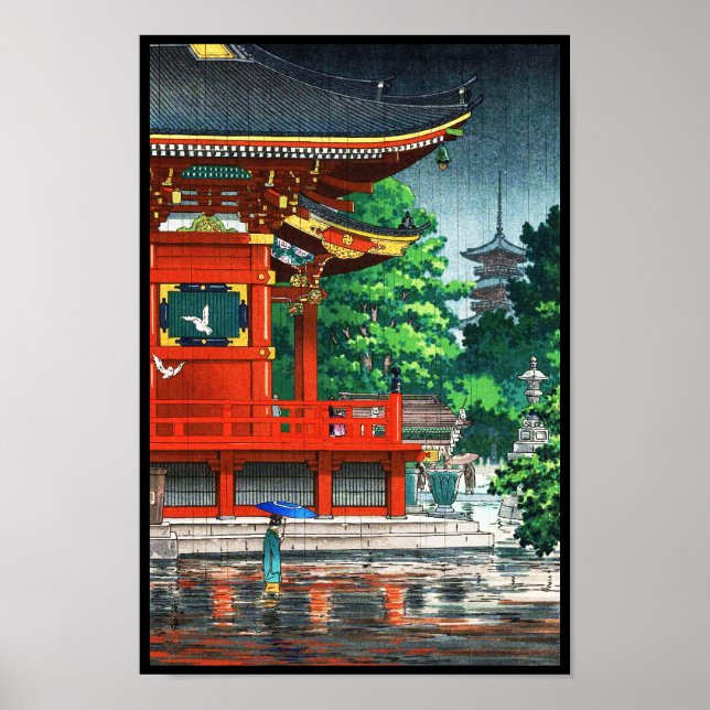 Tsuchiya Koitsu Asakusa Kannondo Temple shin hanga Poster (Front)