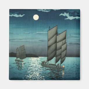 Tsuchiya Koitsu - Boats at Shinagawa, Night Magnet
